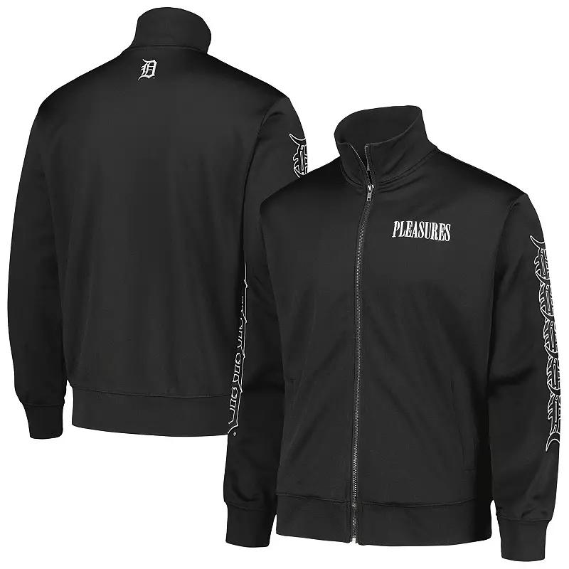 Men's PLEASURES Black Baltimore Orioles Pitcher Full-Zip Track Jacket,  Product Image