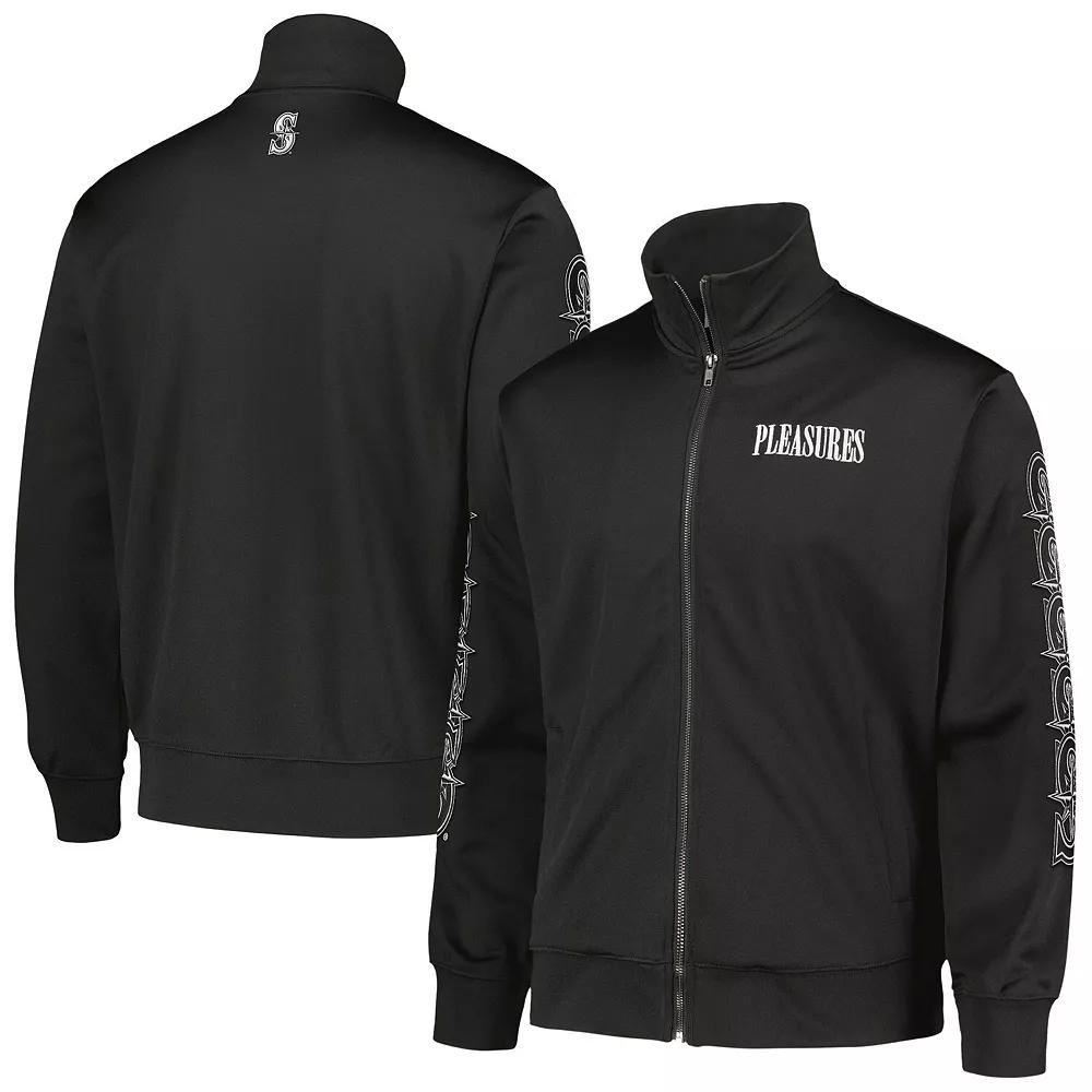 Men's Black Los Angeles Angels Pitcher Full-Zip Track Jacket,  Product Image