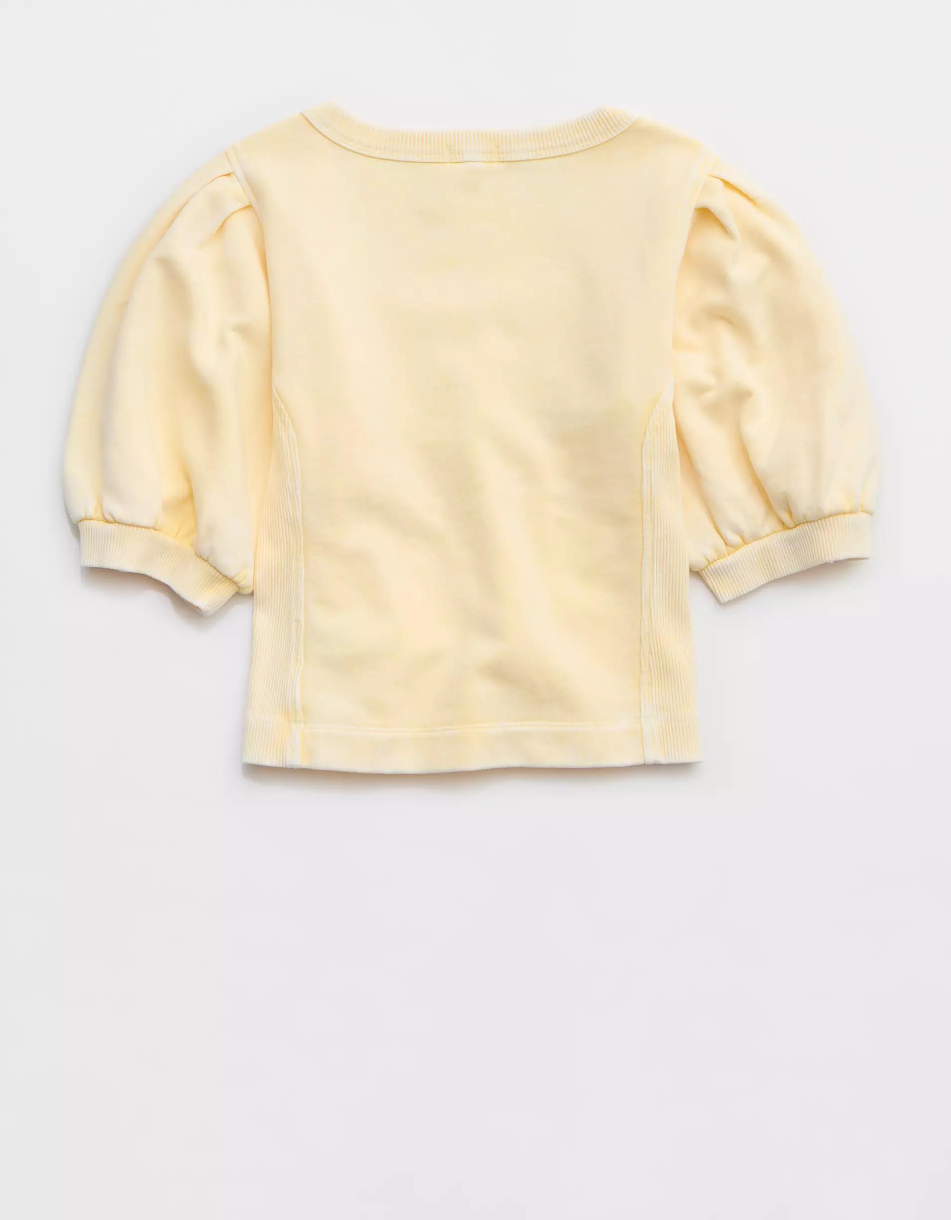 Aerie Seams Right Short Sleeve Sweatshirt Product Image