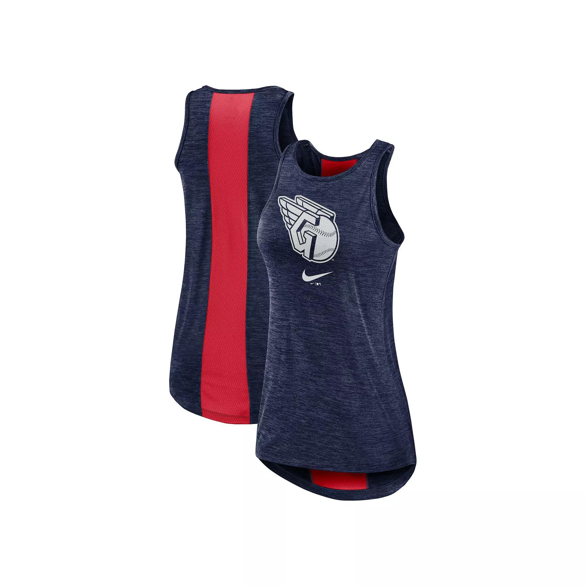 Women's Nike Navy Cleveland Guardians Right Mix High Neck Tank Top, Size: Small, Grd Blue Product Image