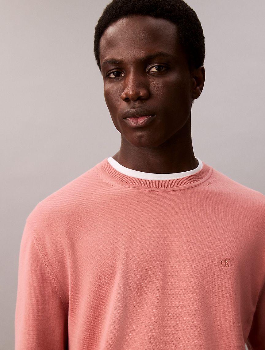 Calvin Klein Mens Supima Cotton Classic Sweater - Neutral Product Image