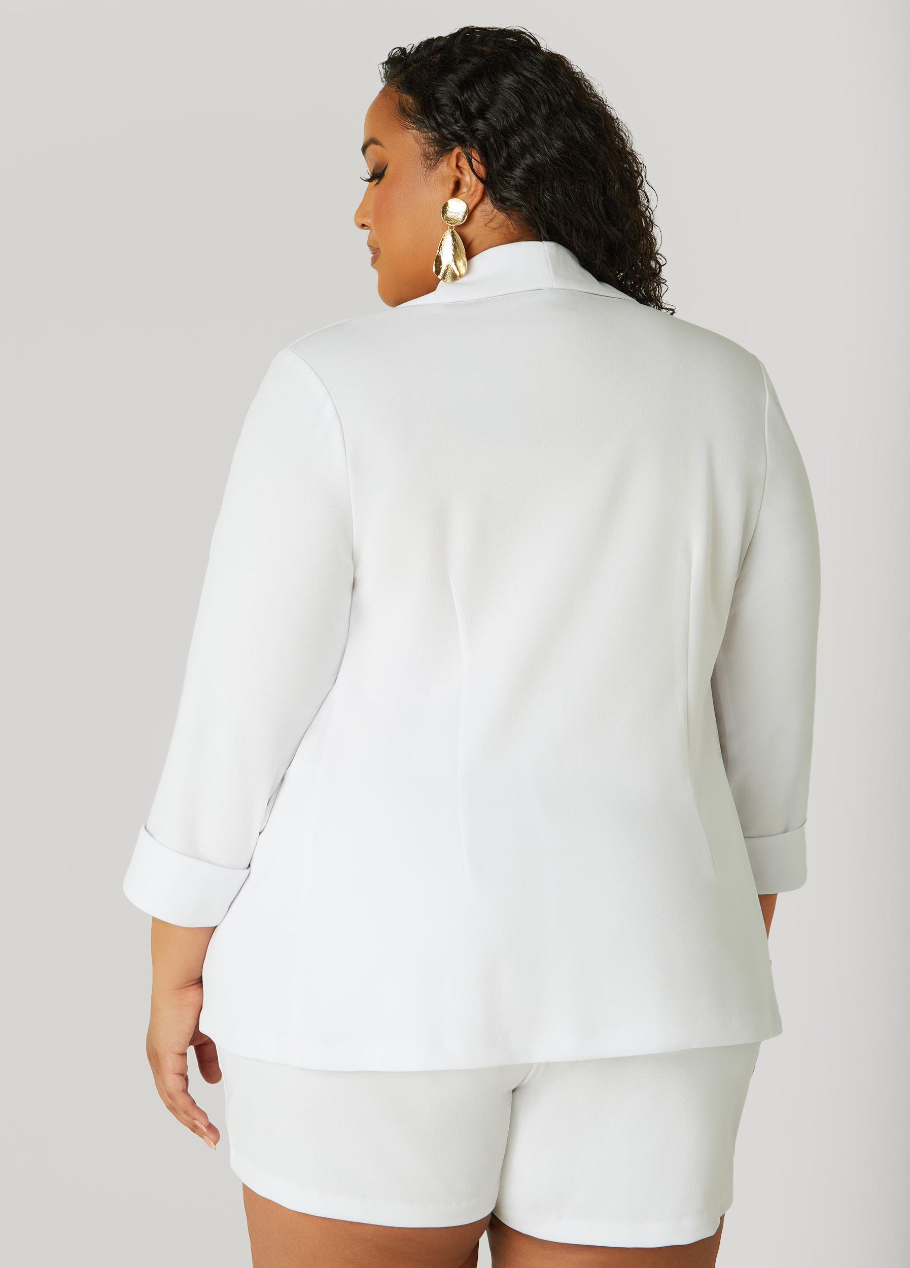 Cuffed Open Front Blazer Product Image