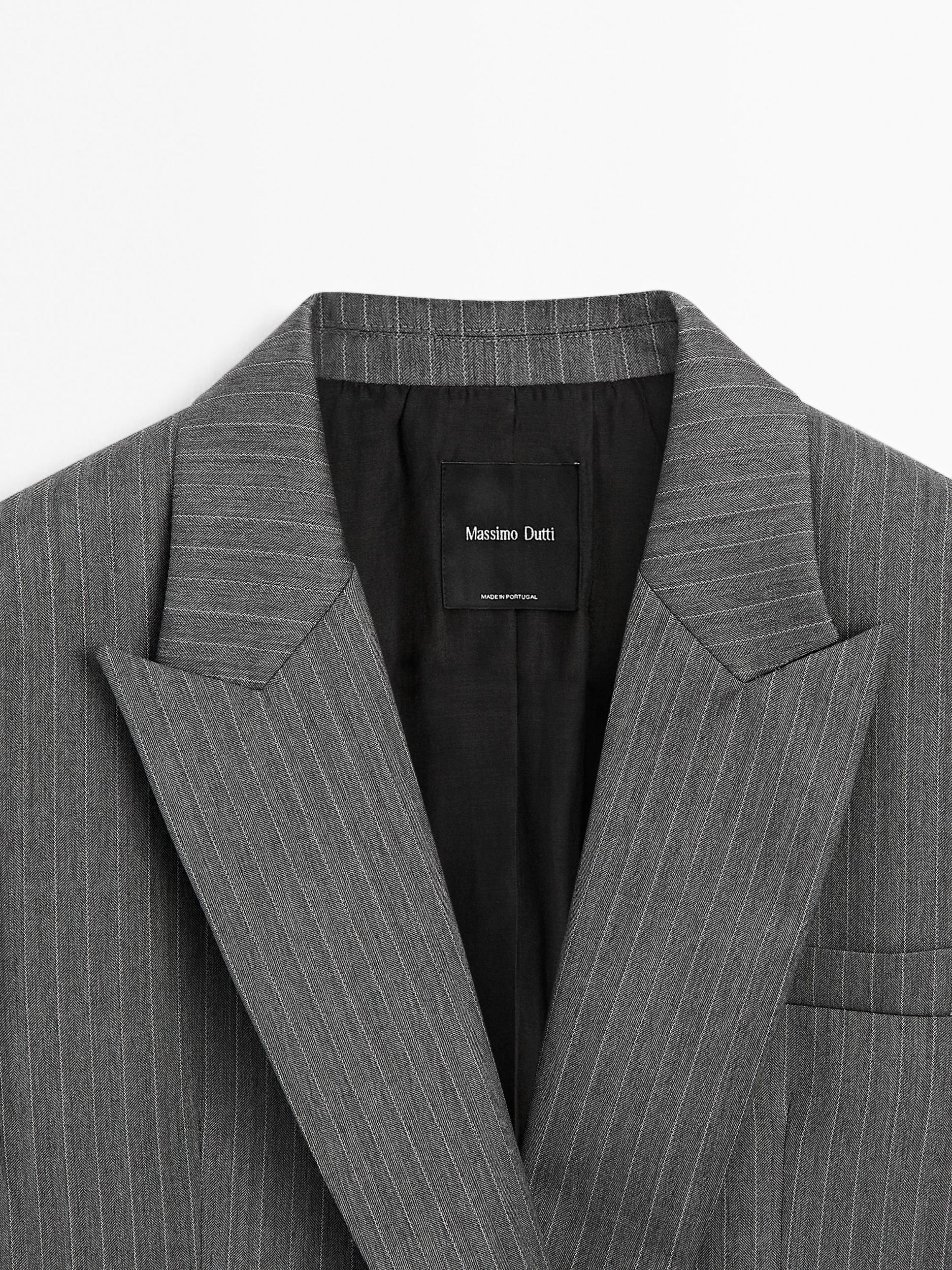 100% wool pinstripe blazer Product Image