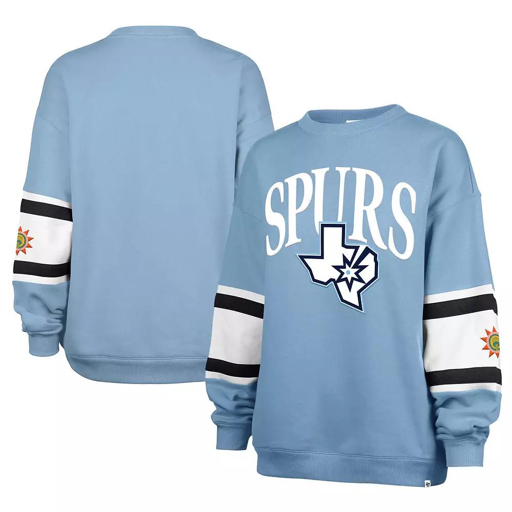 Women's '47 Light Blue San Antonio Spurs 2024/25 City Edition Steadfast Paneled Pullover Sweatshirt, Size: Small Product Image