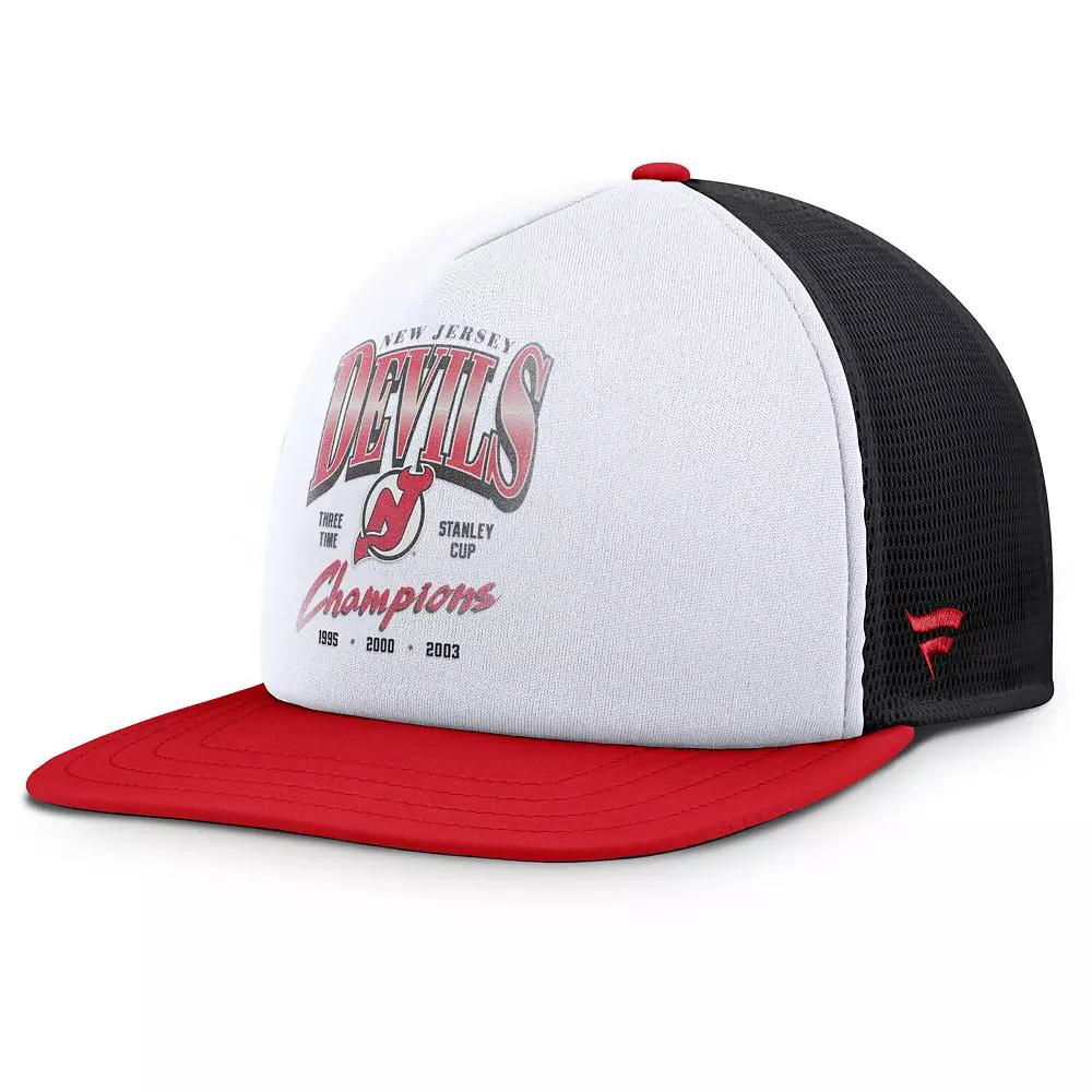 Men's Fanatics White/Black Chicago Blackhawks Decades Collection Foam Front Snapback Hat Product Image