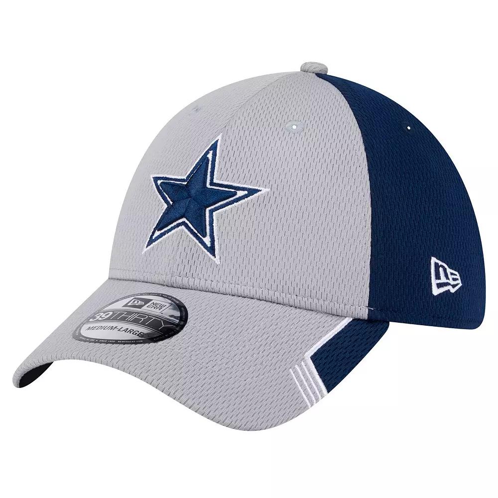 Men's New Era Gray Dallas Cowboys Active Visor Trim 39THIRTY Flex Hat, Size: Large/XL, Grey Product Image