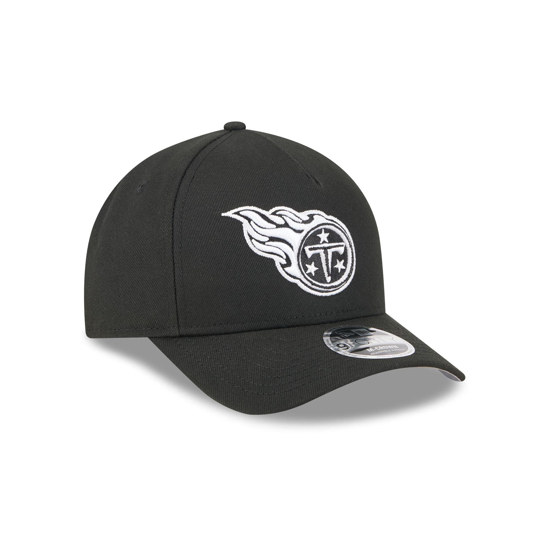 Tennessee Titans Black & White 9FORTY M-Crown A-Frame Snapback Hat Male Product Image