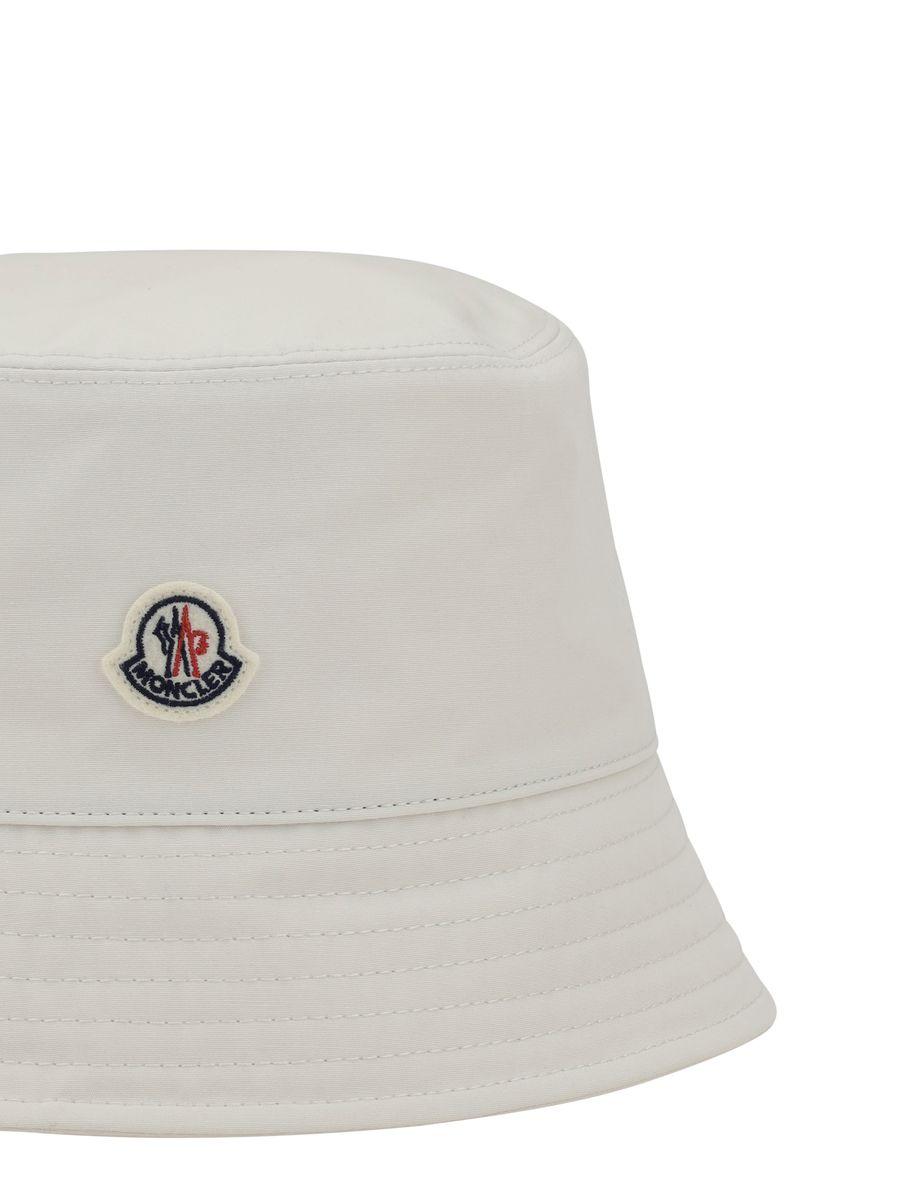 MONCLER Women Ivory Polyester Blend Bucket Hat In White Product Image