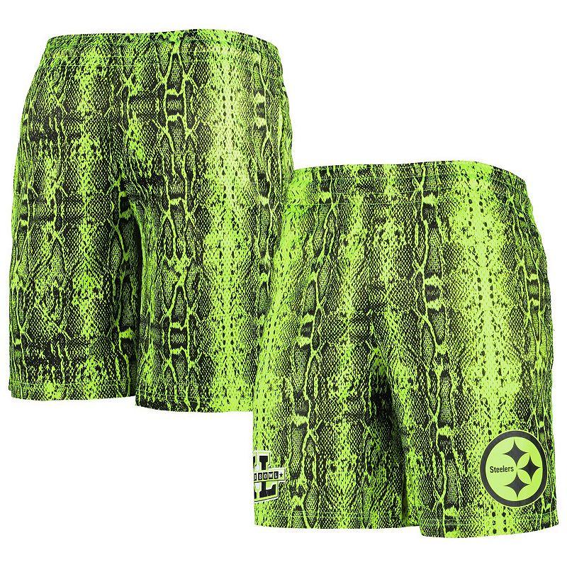Men's New Era Neon Green Pittsburgh Steelers Summer Pop Shorts,  Product Image