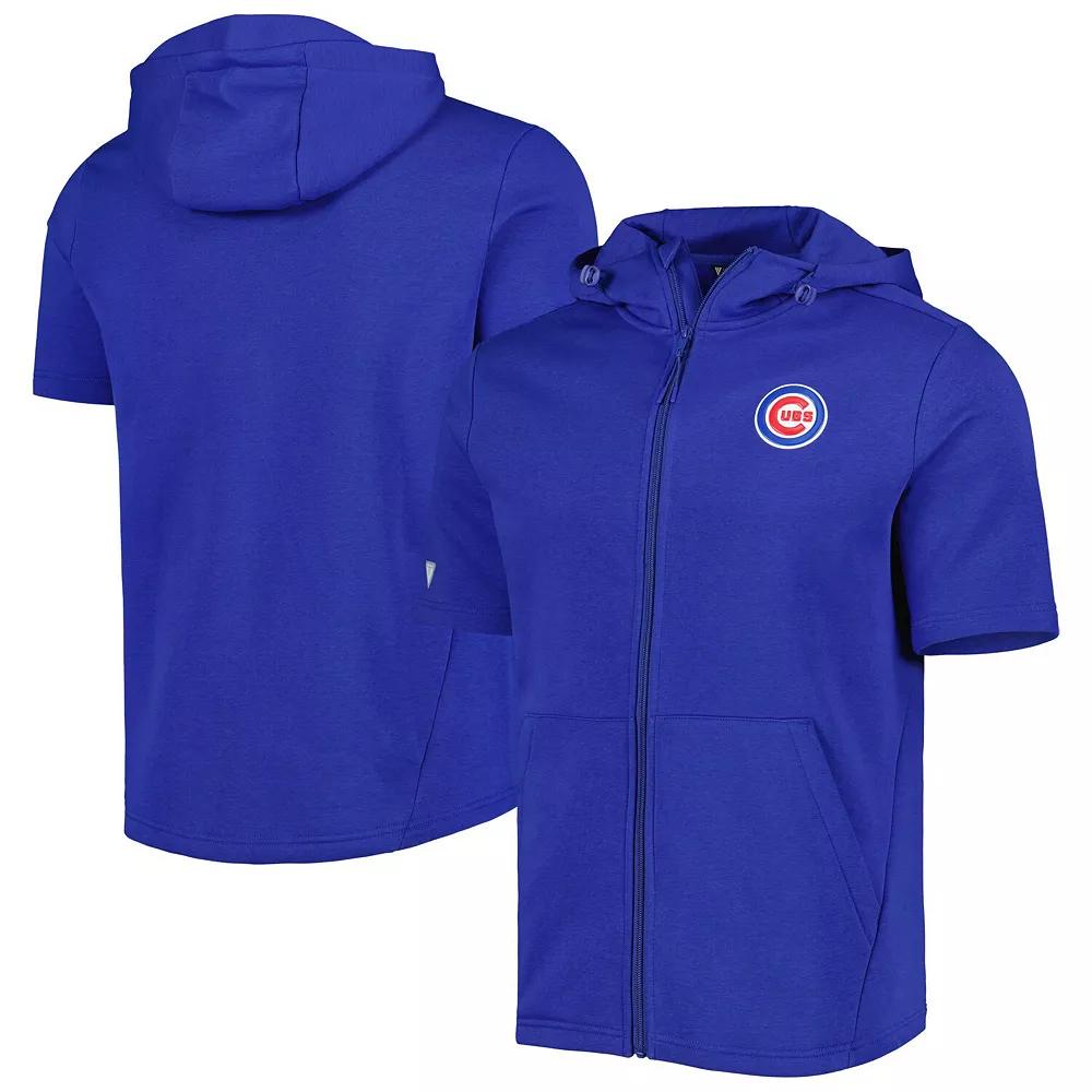 Men's Levelwear Royal Chicago Cubs Recruit Full-Zip Short Sleeve Hoodie, Size: Medium, Blue Product Image