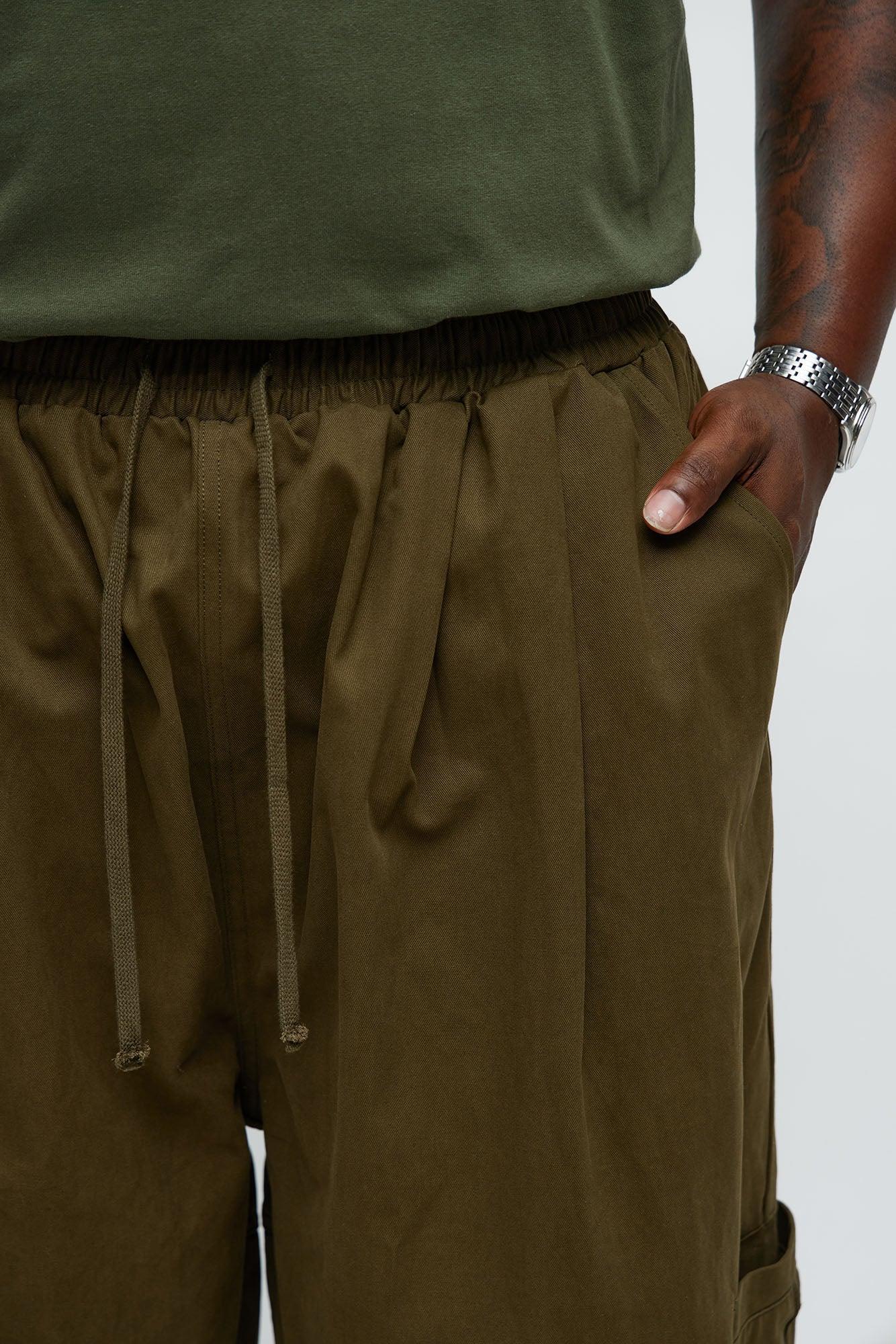 Baggy Damn Right Pants - Olive Product Image