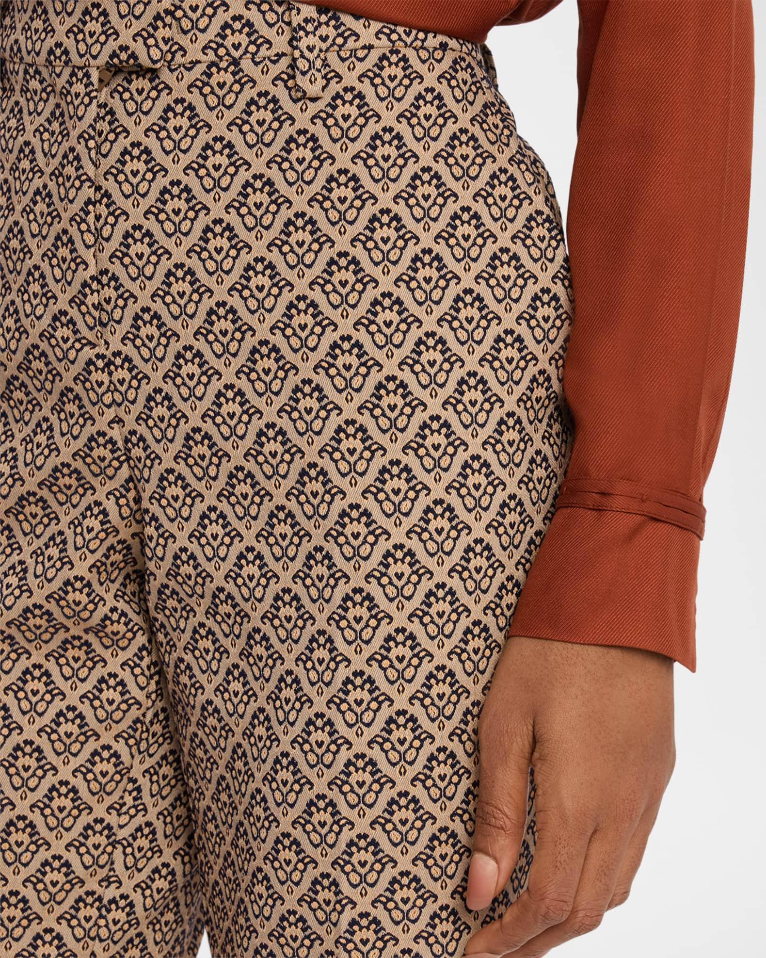 Diamond Jacquard Flare Trousers Product Image