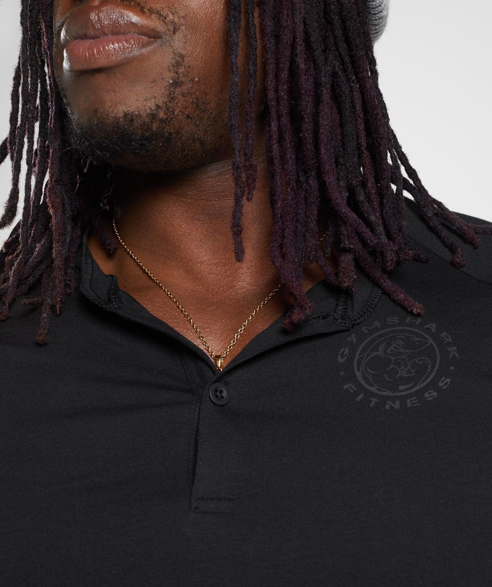 Gymshark Legacy Henley - Black Male Product Image