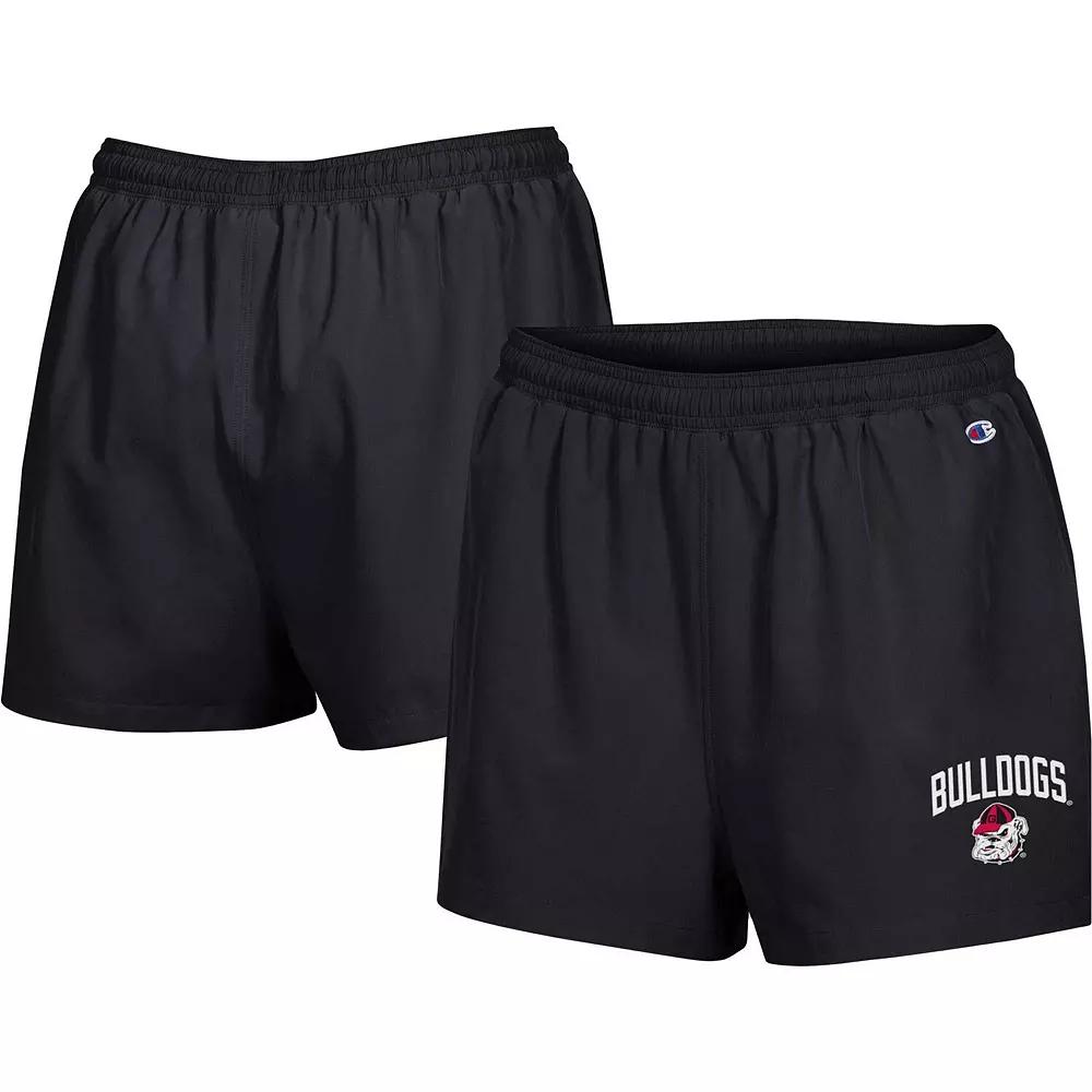 Women's Champion Black Georgia Bulldogs Football Fan High Waist Shorts,  Product Image