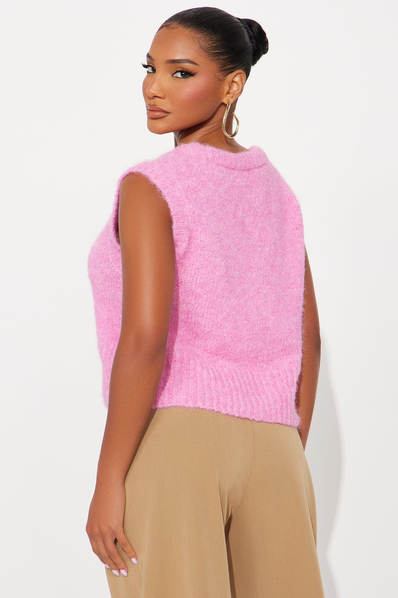 Well Behaved Fuzzy Sweater - Pink Female Product Image