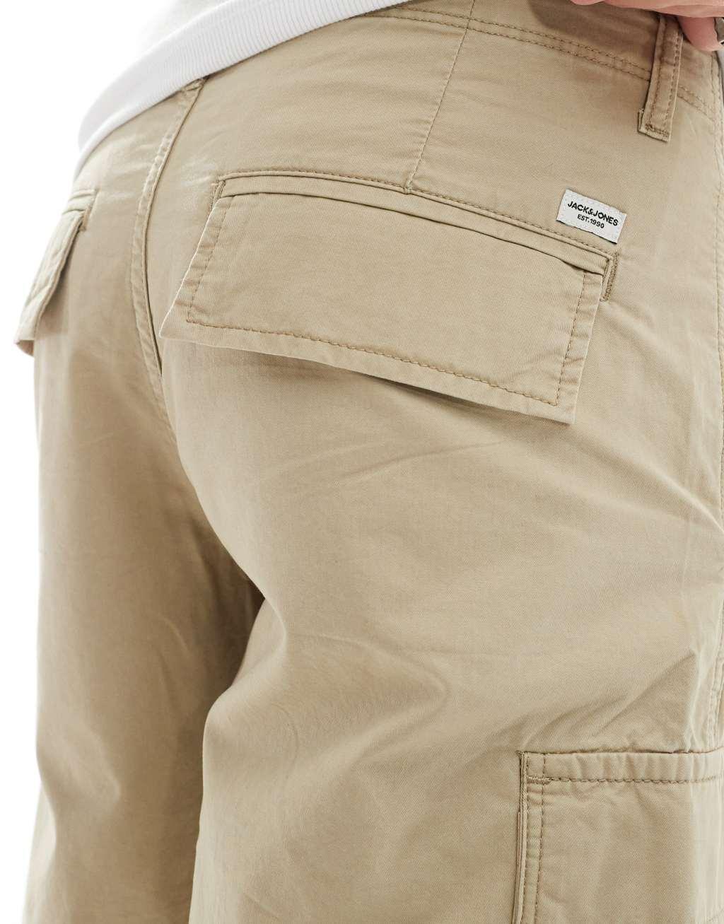 Jack & Jones cargo shorts in beige Product Image