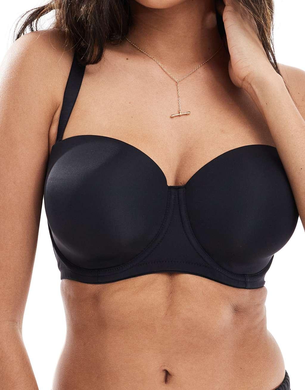 Dorina Michelle Fuller Bust strapless bandeau bra in black Product Image