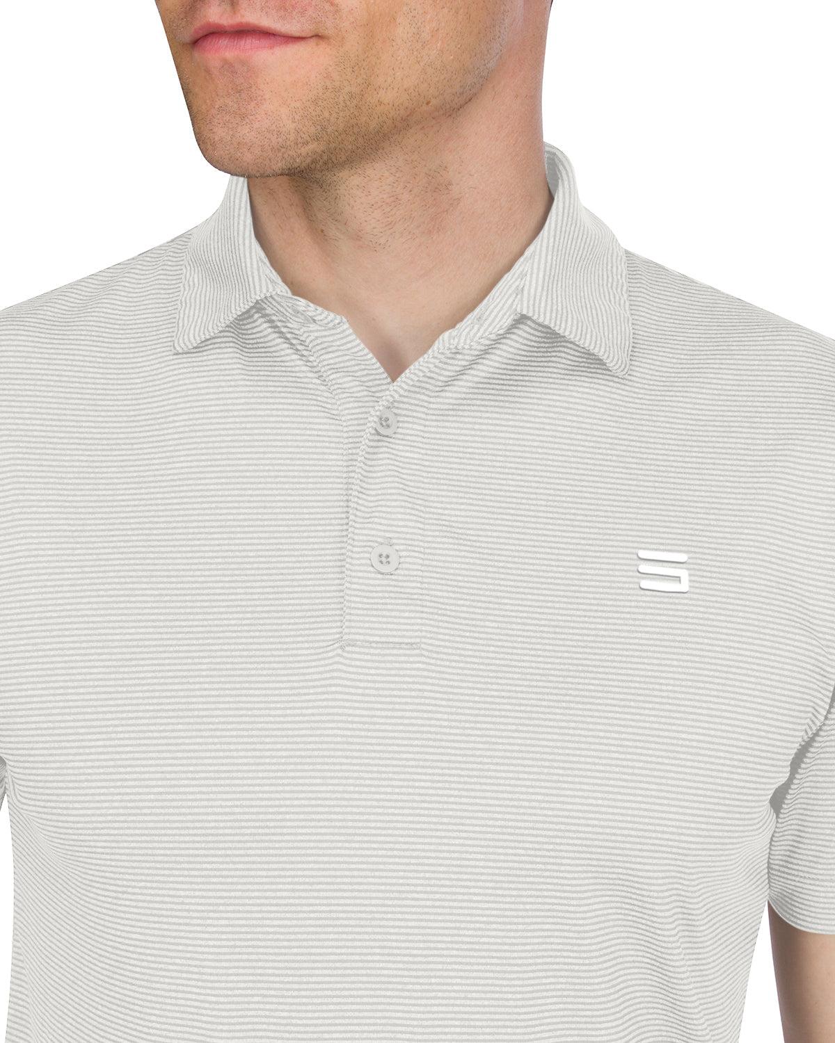 Three Sixty Six Men’s Thin-Striped Golf Polo Shirt Male Product Image