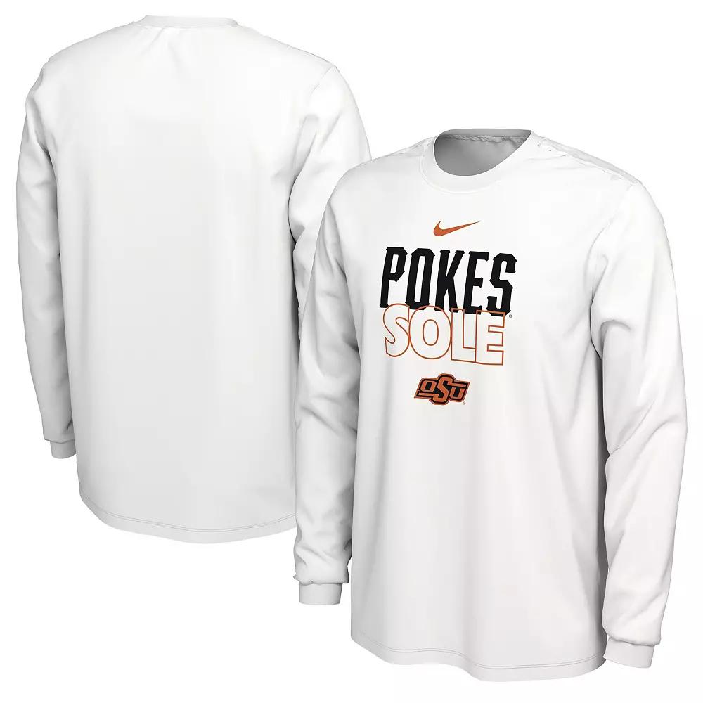 Nike White Oklahoma State Cowboys 2023 On Court Bench Long Sleeve T-Shirt, Men's, Size: Medium Product Image