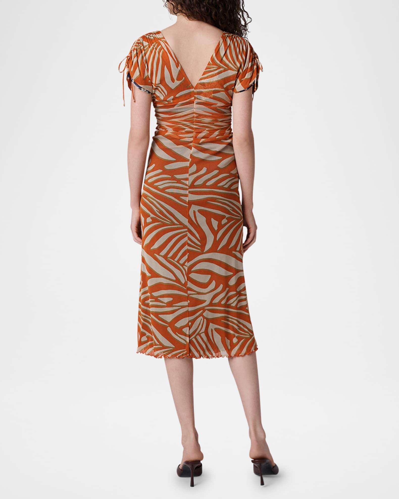 Ella Ruched Reversible Midi Dress Product Image