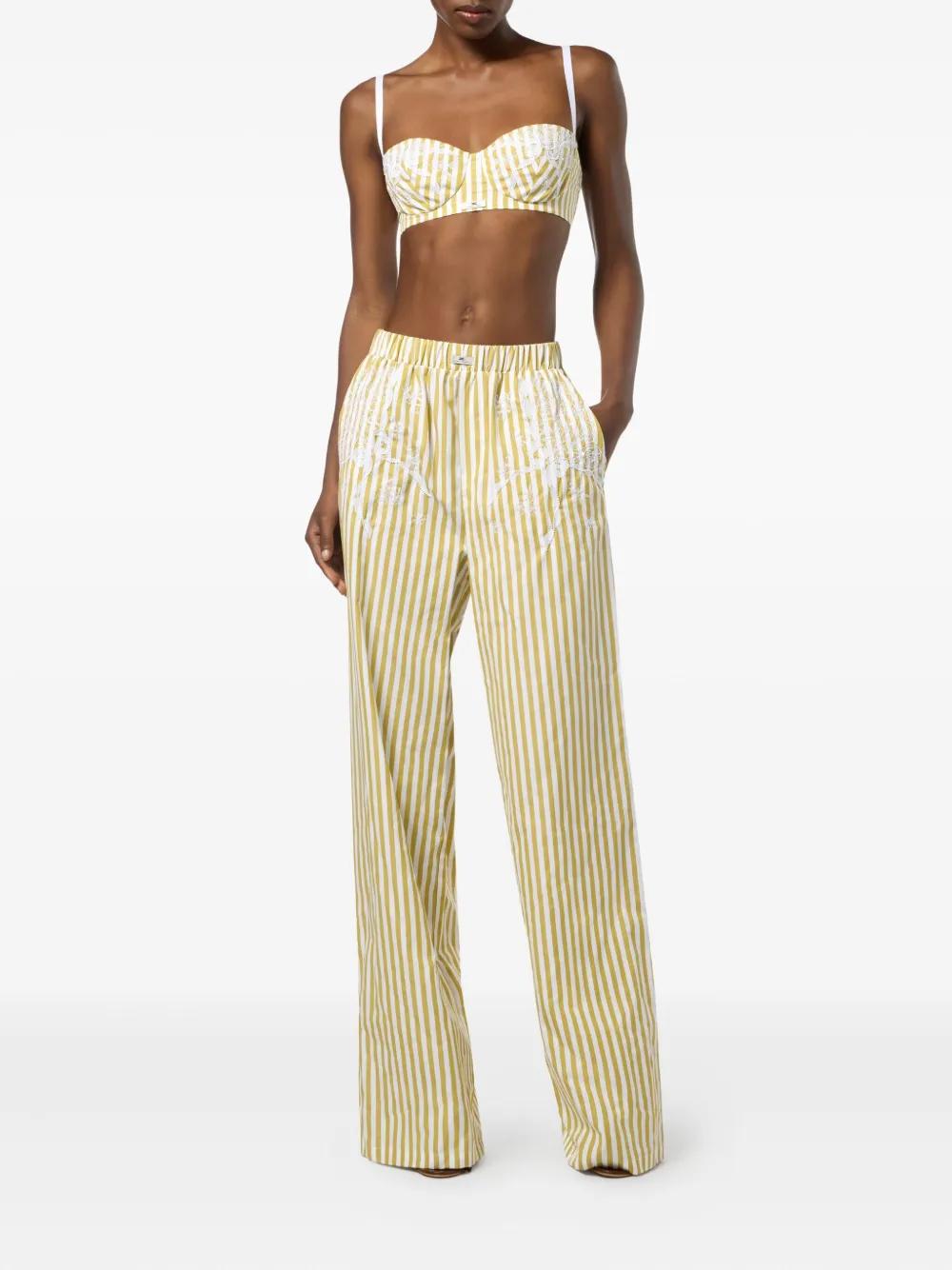 poplin embroidered trousers Product Image