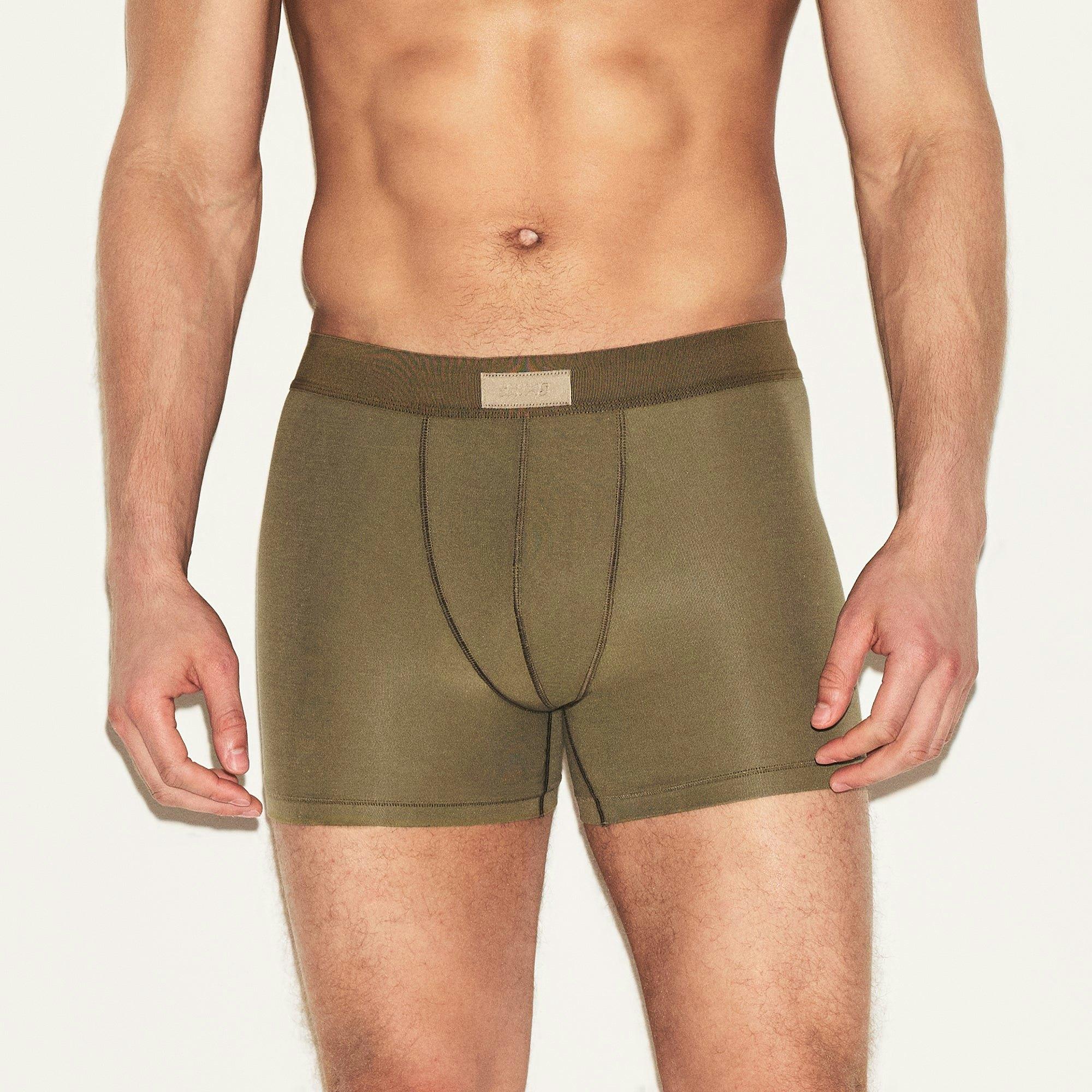 SKIMS COTTON MENS 3" BOXER BRIEF 3-PACK  | ARMY MULTI Product Image