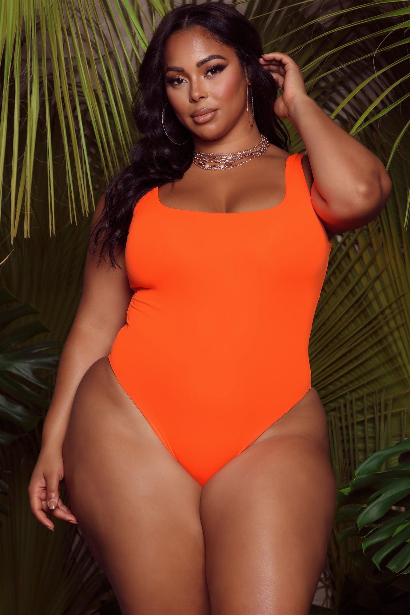Easy Peasy Tank Swimsuit - Neon Orange Product Image