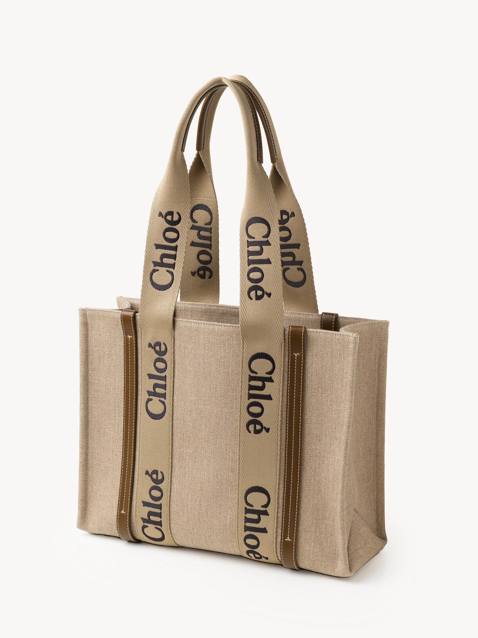 Woody tote bag in linen Product Image