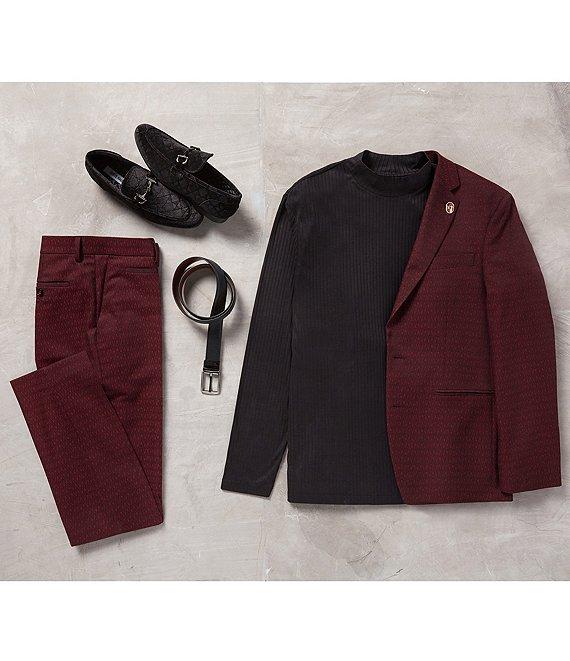 Murano Timeless Twenties Collection Evan Extra Slim Fit Jacquard Geo Print Suit Separates Dress Pants Product Image