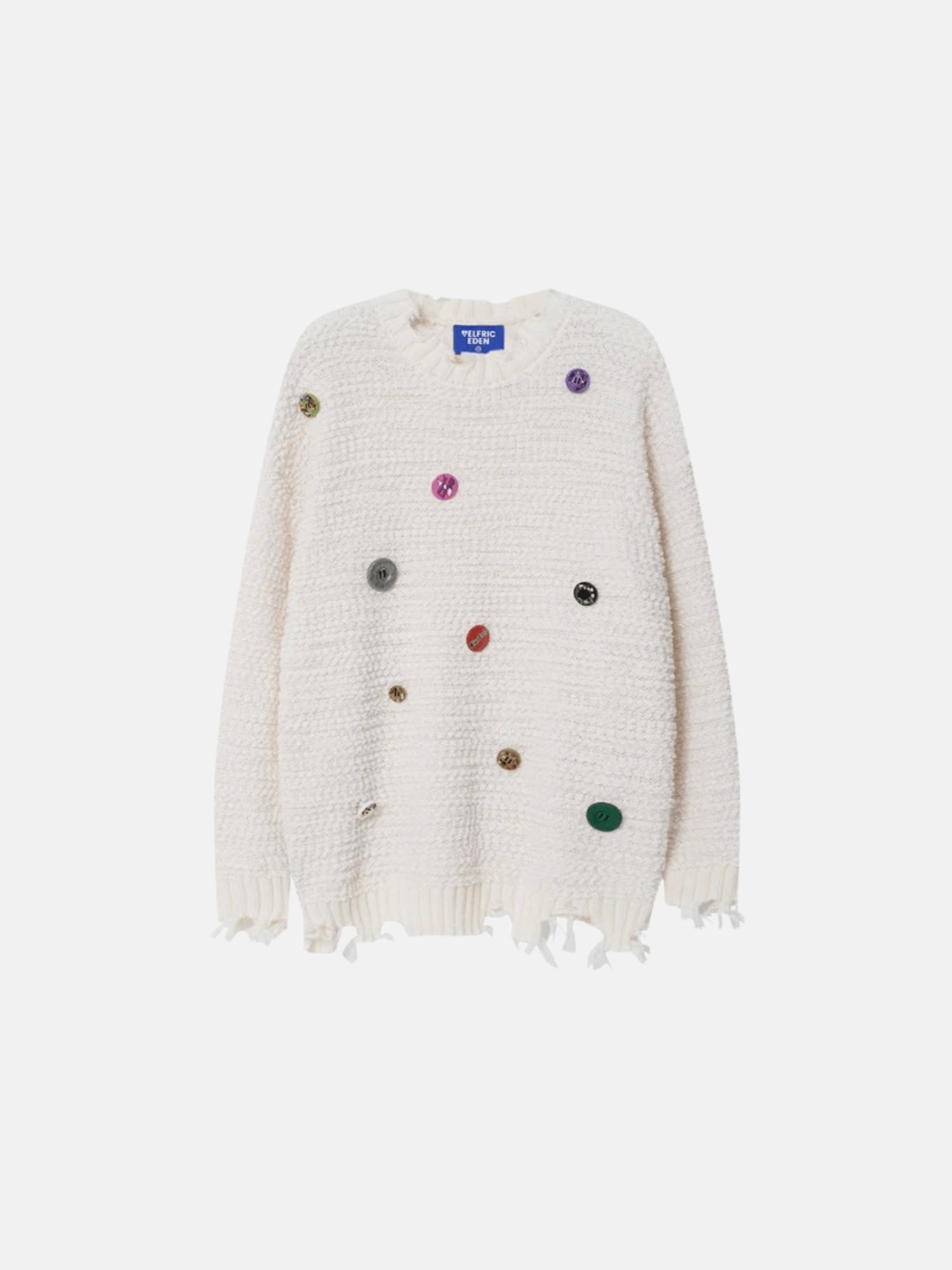 Aelfric Eden Colorful Button Fringe Sweater Product Image