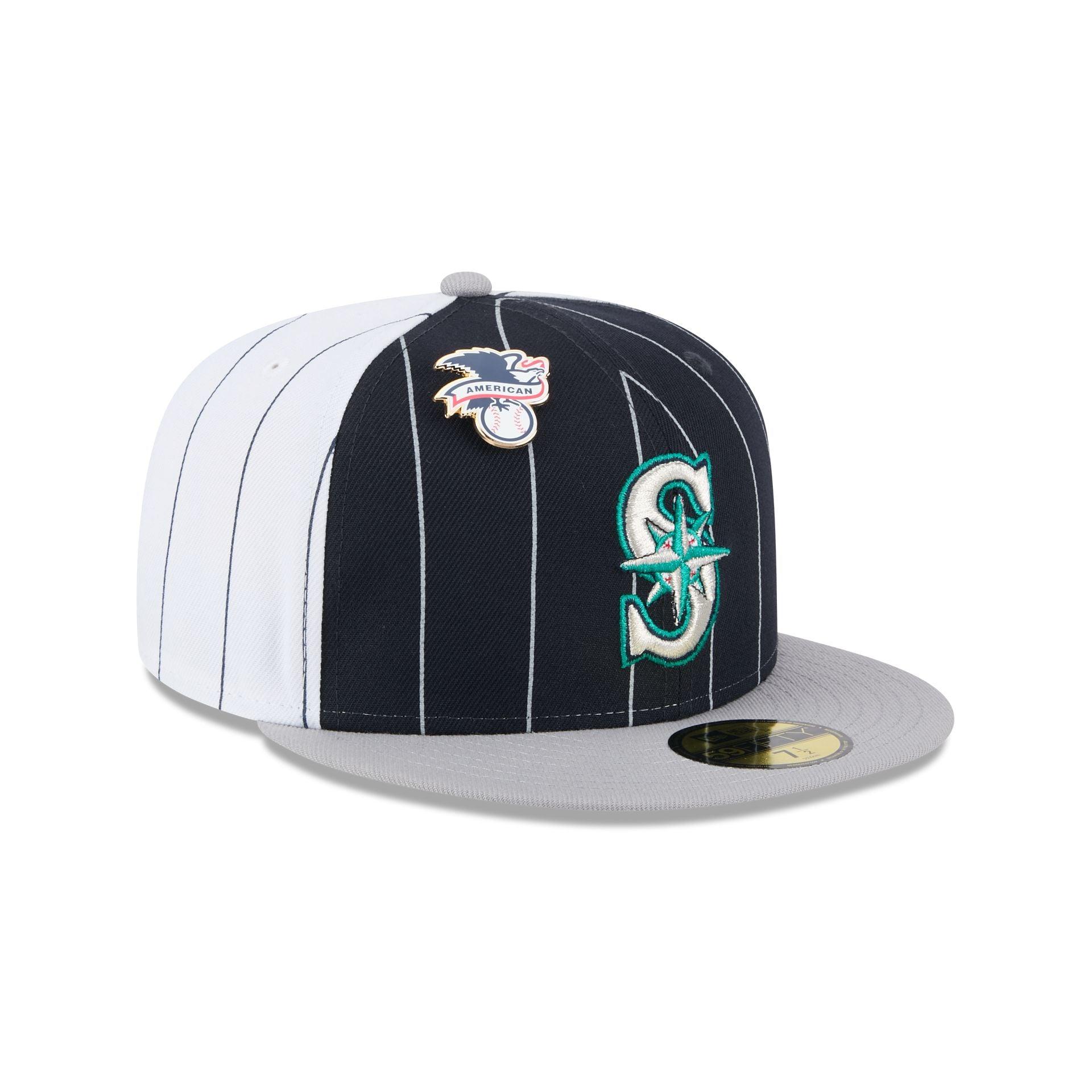 Seattle Mariners Pinstripe League Pin 59FIFTY Fitted Hat Male Product Image
