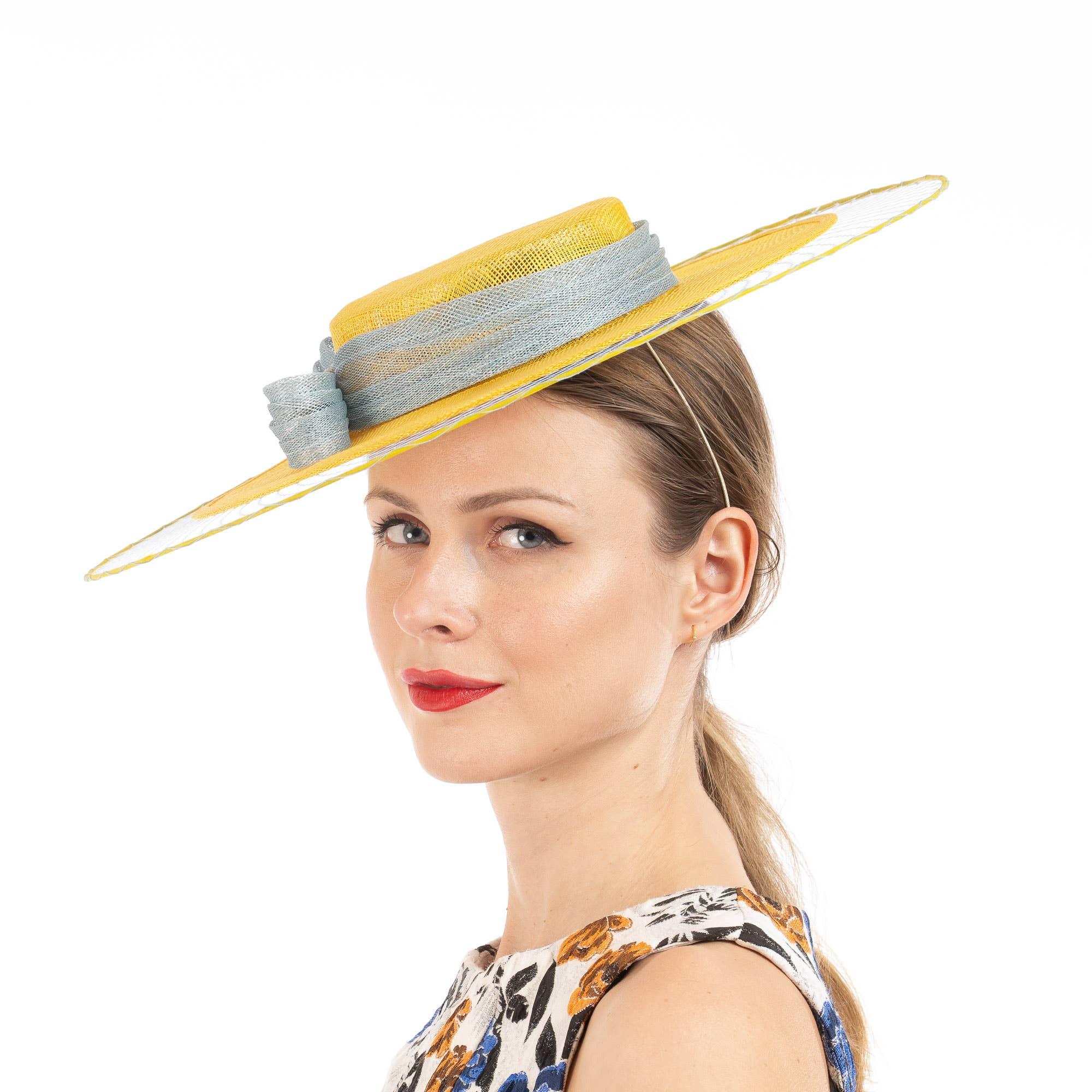 Dual Tone Sinamay Hat and Bow Product Image