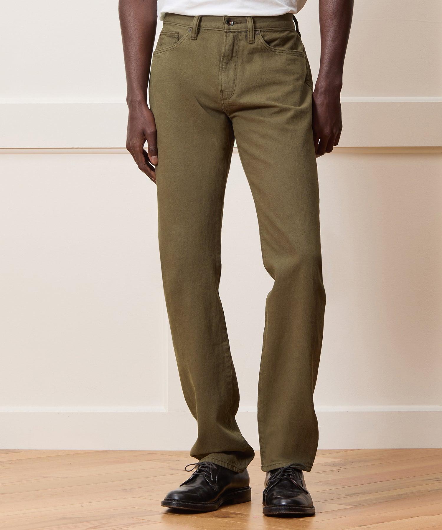 Slim Garment-Dyed Jean in Olive Product Image