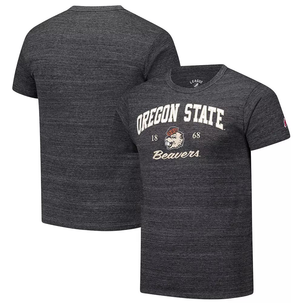 Men's League Collegiate Wear Charcoal Oregon State Beavers Arch Script Victory Falls Tri-Blend T-Shirt,  Product Image