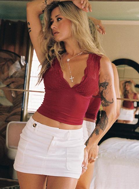 Brinnley Mini Skirt White Product Image