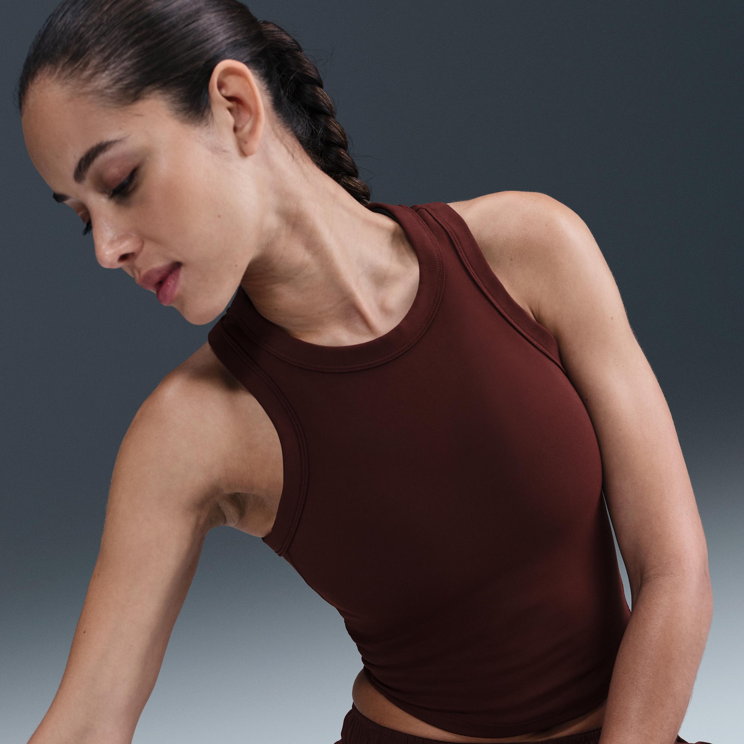 Nike Womens One Fitted Dri-FIT Cropped Tank Top | FN2806-652 Product Image