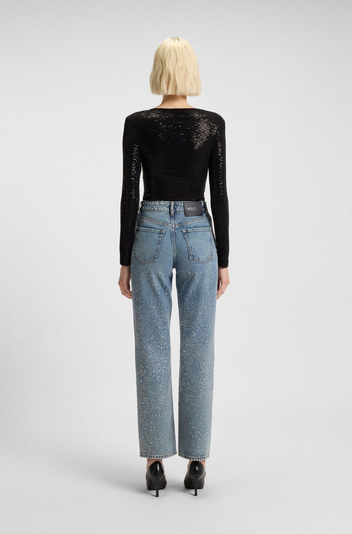 Sparkling bodysuit in stretch jersey with stacked-logo trim Product Image