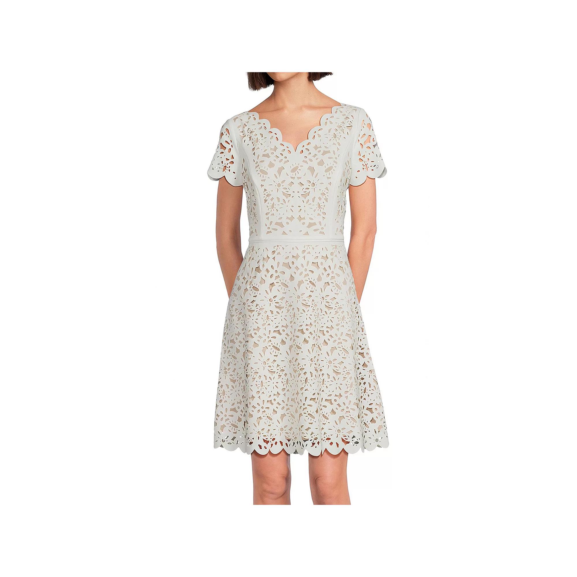 Women's Focus By Shani Cutout Overlay A-Line Dress,  Product Image