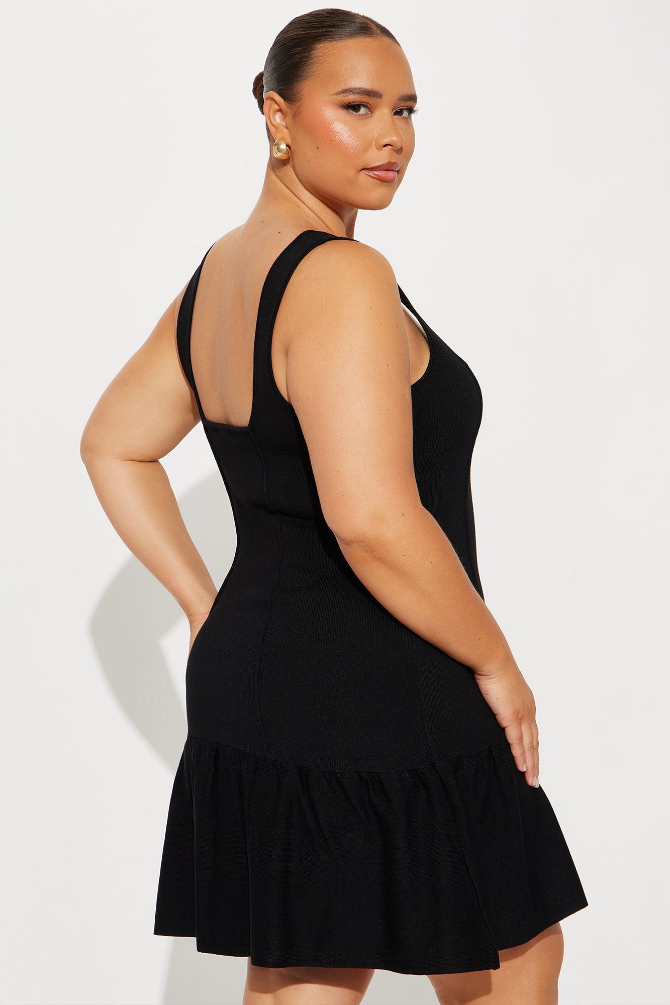 Clarice Sweater Mini Dress - Black Product Image