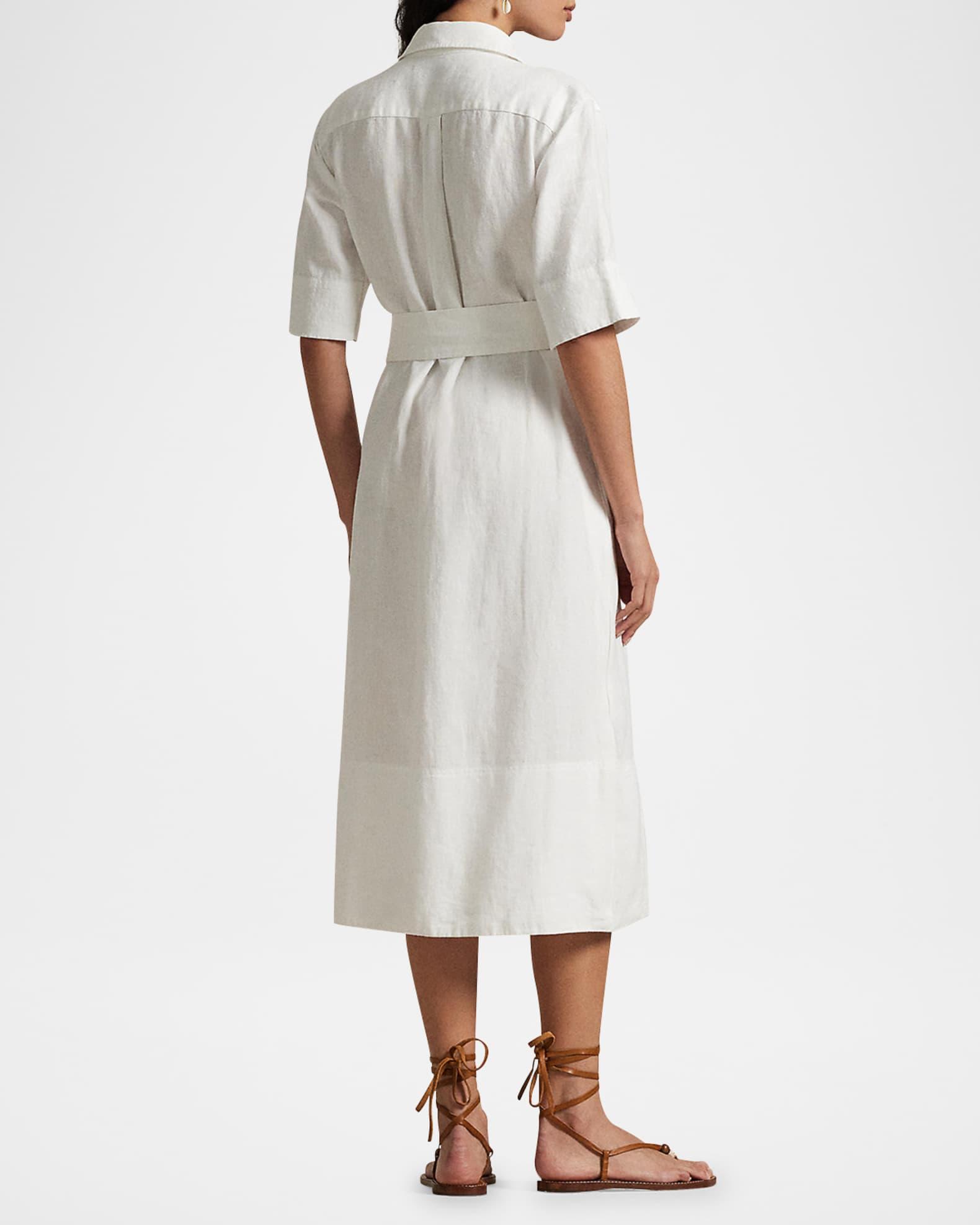 Belted Linen Shirtdress Product Image