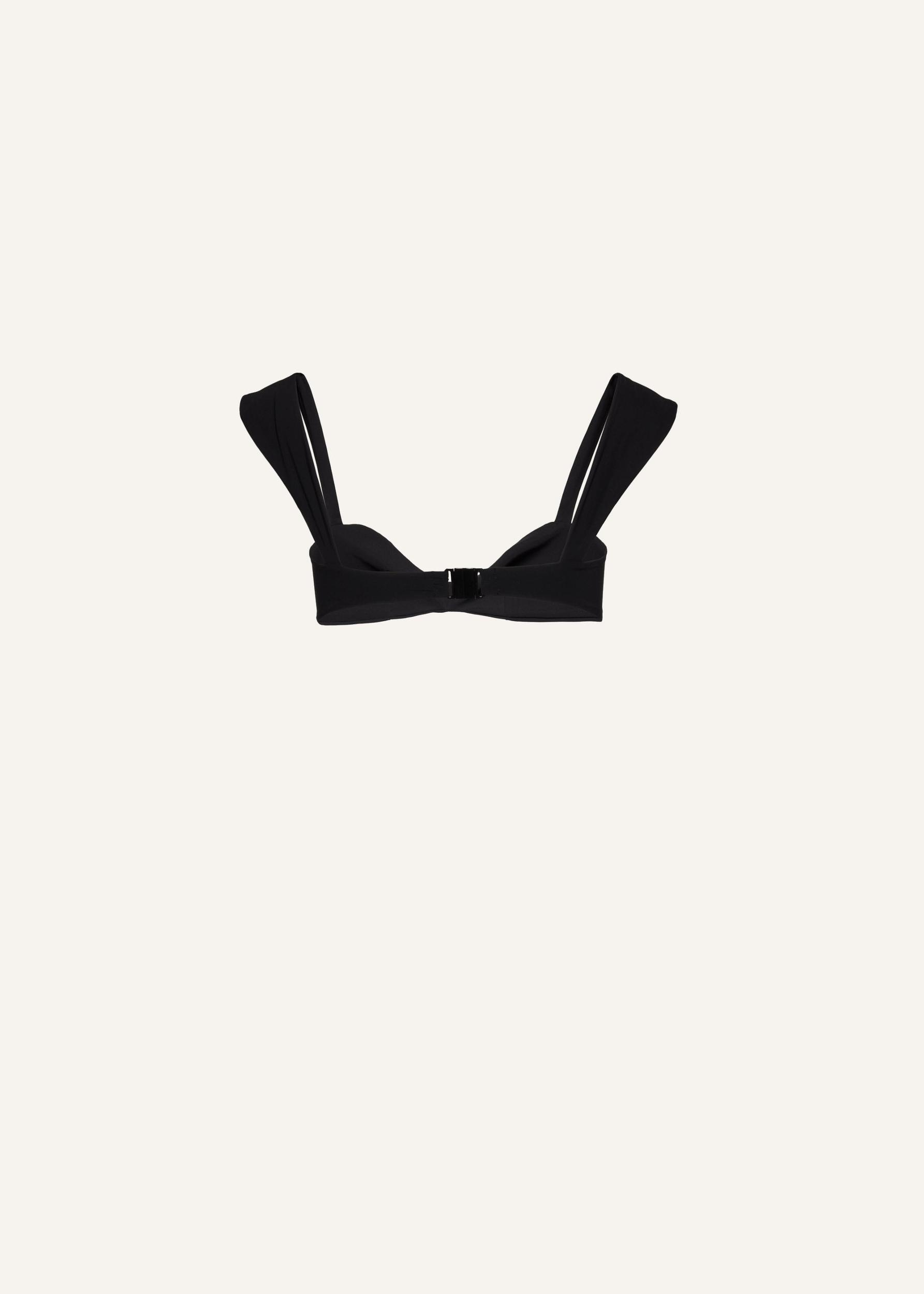 Retro bustier swim top in black Product Image