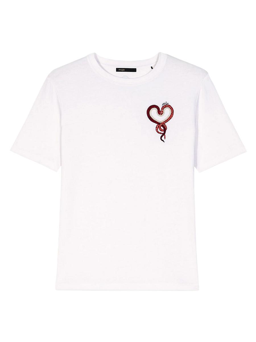 Womens Embroidered T-Shirt Product Image
