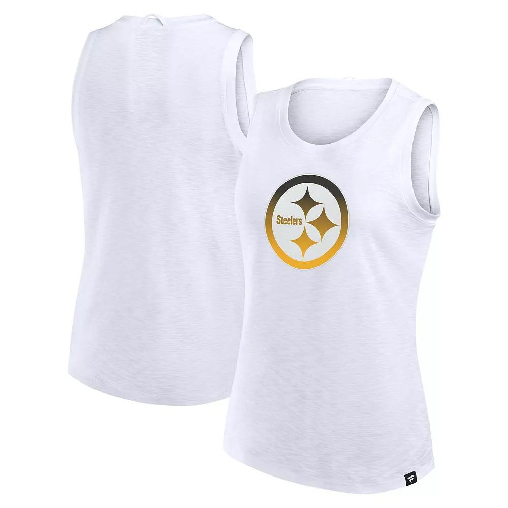 Women's Fanatics White Pittsburgh Steelers Slub Tank Top,  Product Image