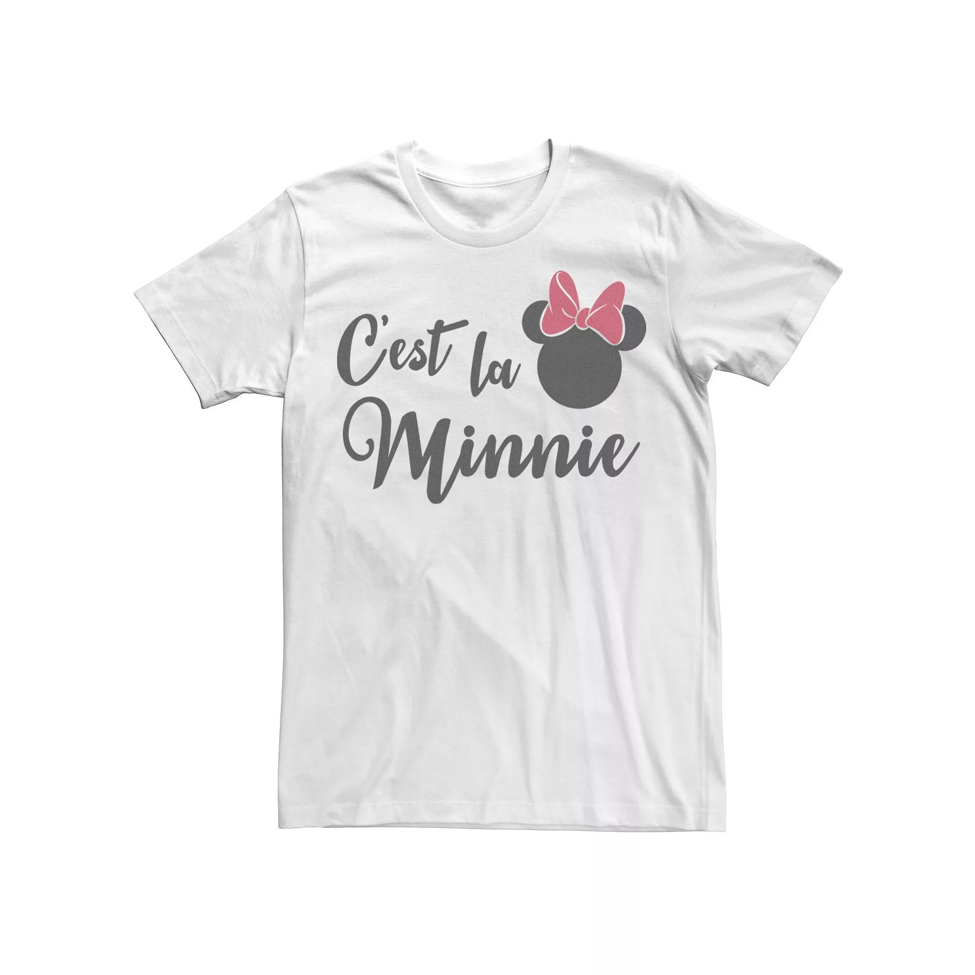 Disney's Mickey And Friends Men's C'est La Minnie Text Tee,  Product Image