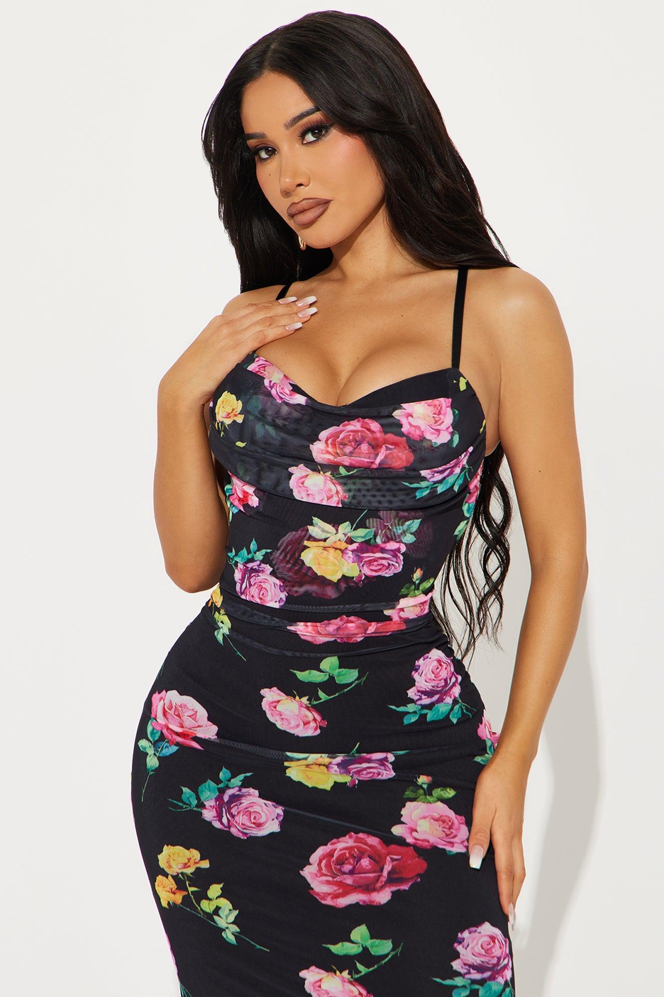 Grace Mesh Maxi Dress - Black/combo Product Image