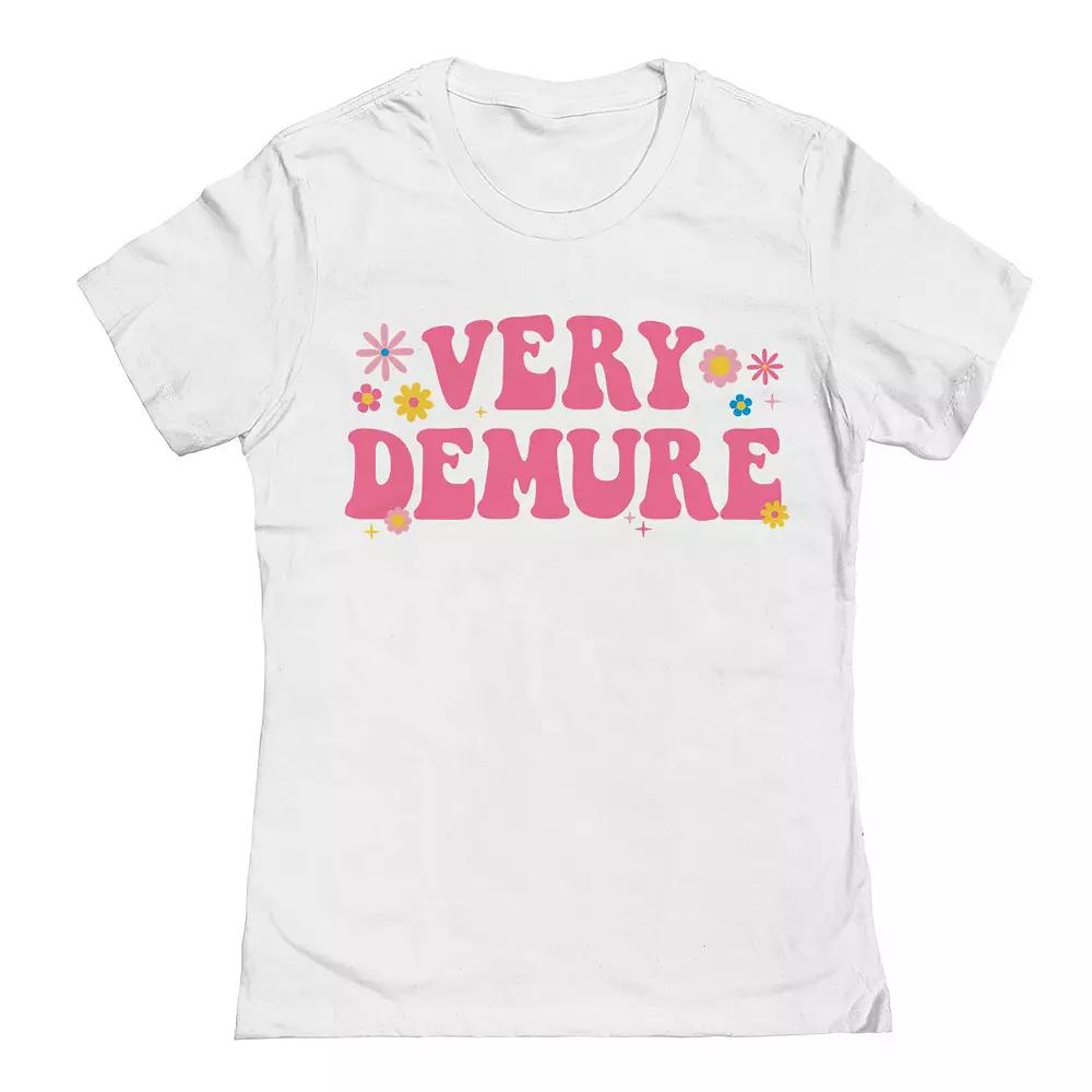 Junior's Grayson Threads by Tai Apparel Very Demure Flowers Graphic Tee, Girl's,  Product Image