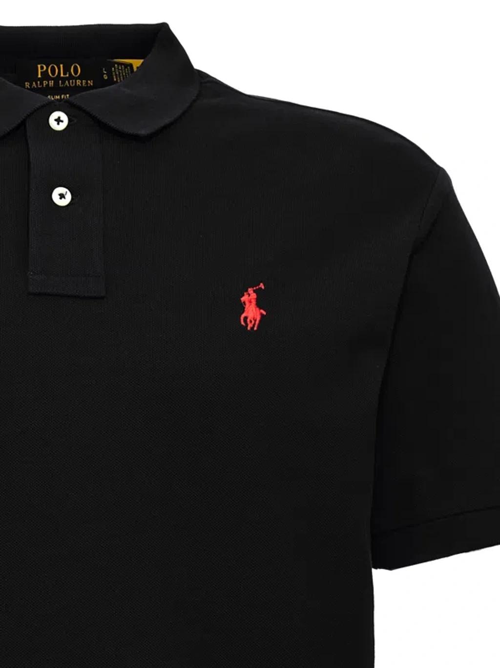 POLO RALPH LAUREN Embroidered-logo Polo Shirt In Black Product Image