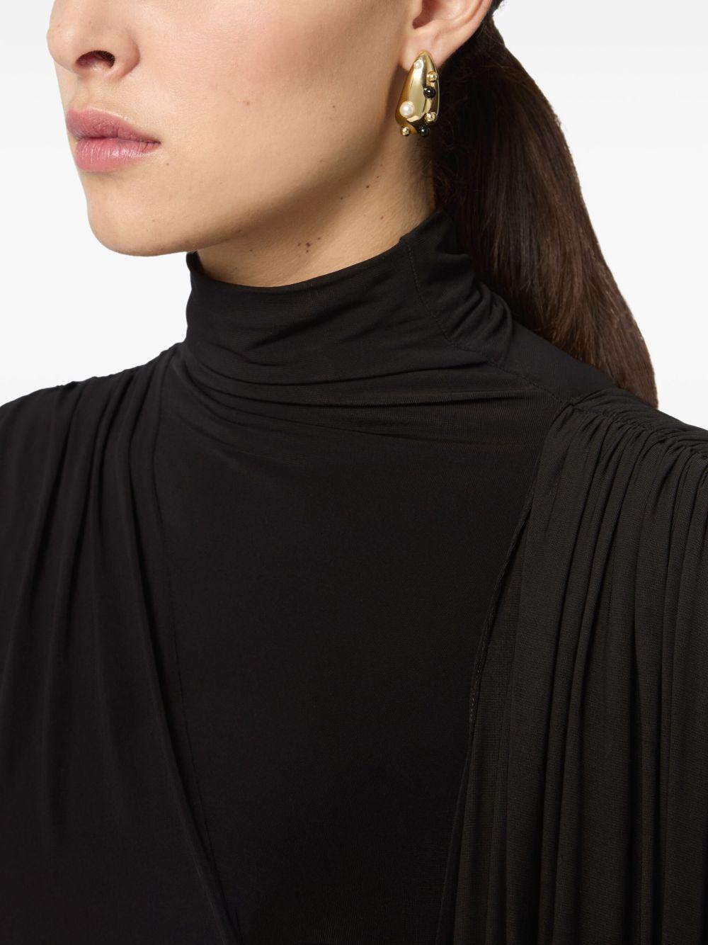 curved pearl-embellished earrings Product Image