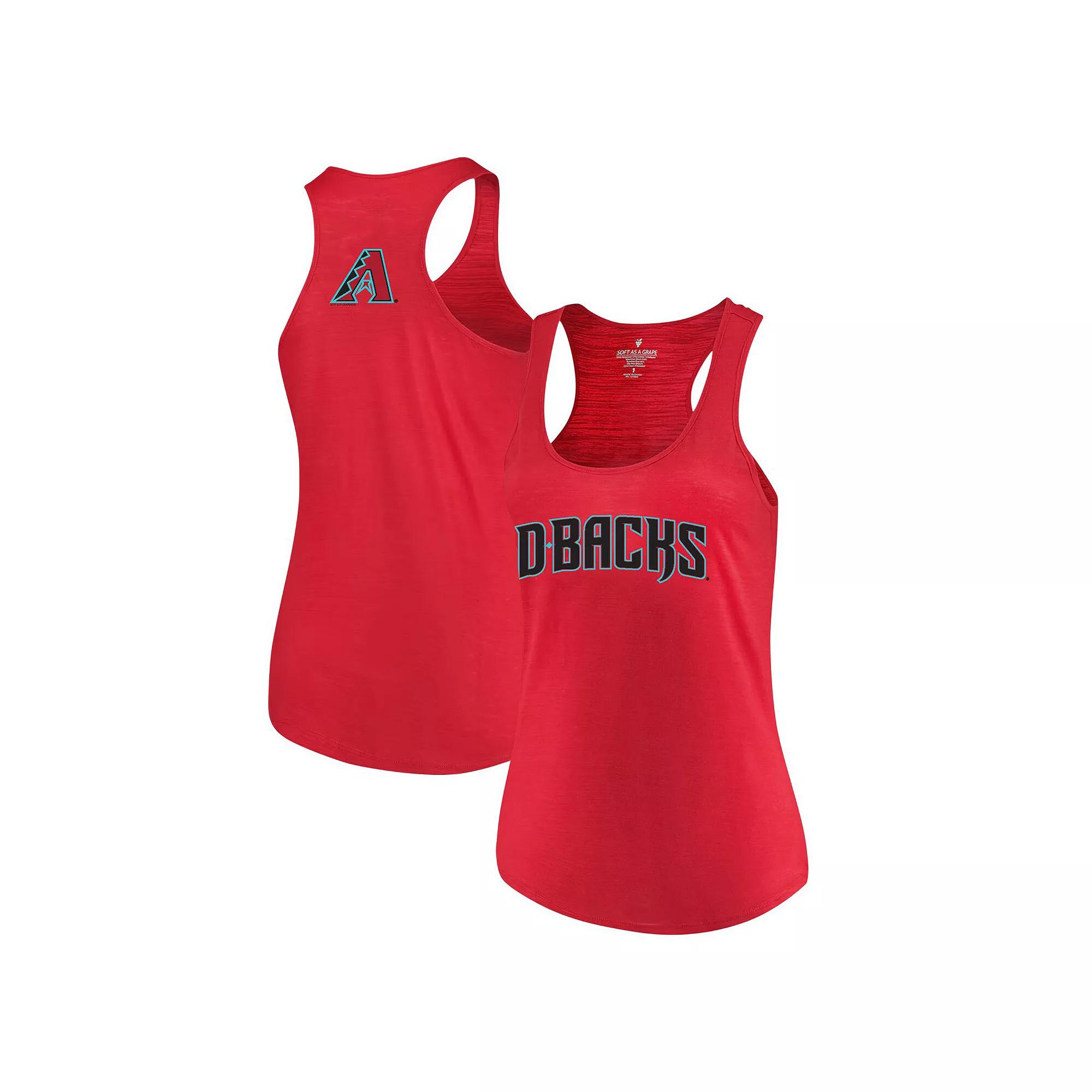 Women's Soft as a Grape Red Arizona Diamondbacks Plus Size Swing for the Fences Tri-Blend Racerback Tank Top, Size: 3XL Product Image