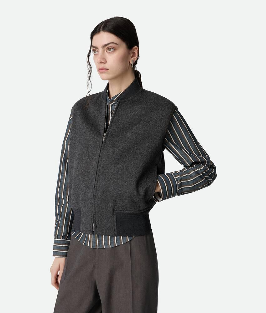 Women's Double Face Wool Gilet in Charcoal melange Product Image